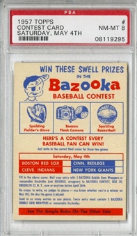 1957 Topps Contest Card (May 4th) PSA NM-MT 8